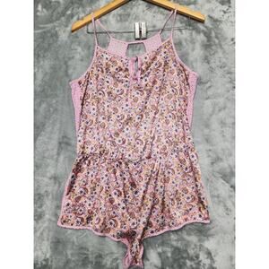 Victoria's Secret Teddy Womens S Pink‎ Floral Strappy Open Back Playsuit Romper